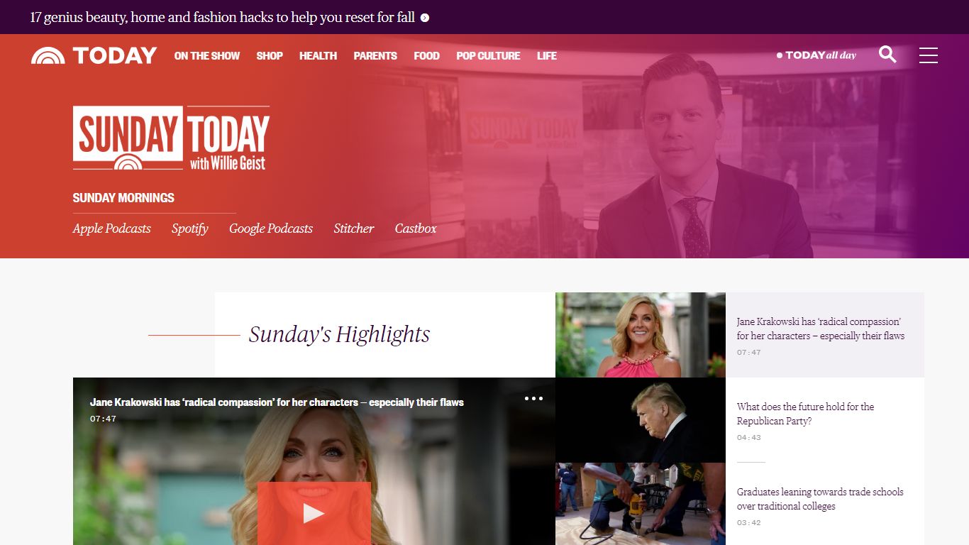 Sunday TODAY with Willie Geist - TODAY.com | TODAY